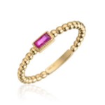 Gullring 14 kt med rubin - 57374