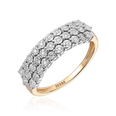 Diamantring i 14kt gult gull med 0,10 ct W-Si - 57336 Diamantring i 14kt gult gull med 0,10 ct W-Si - 57336