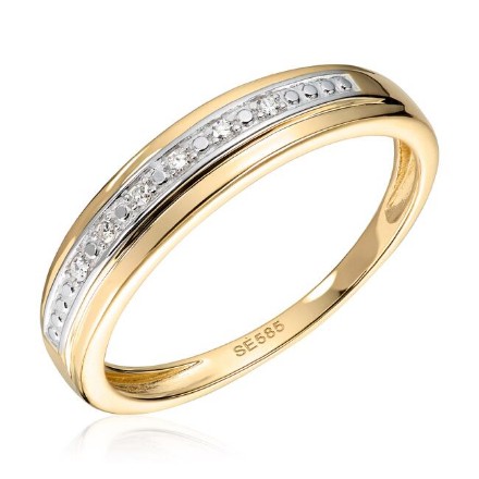 Diamantring i 14kt gult gull med 0,03 ct W-Si - 57281 Diamantring i 14kt gult gull med 0,03 ct W-Si - 57281