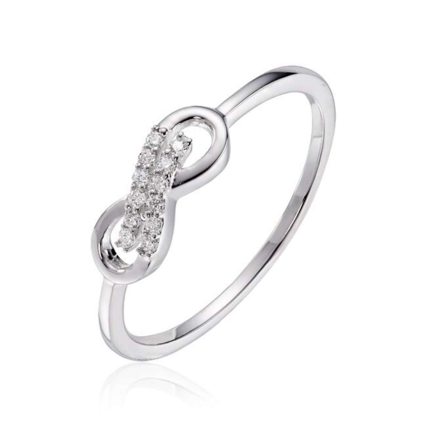 Diamantring Evighet i 14kt hvitt gull med 0,06 ct W-Si - 57530