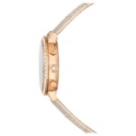 Swarovski klokke Matrix Tennis Chrono watch, Swiss Made, Leather strap, Beige, Rose gold-tone finish - 5702849