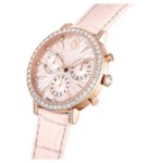 Swarovski klokke Matrix Tennis Chrono watch Swiss Made, Leather strap, Pink, Rose gold-tone finish - 5698300