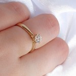 Forlovelsesring  med lab grown diamant 0,50 ct  River (E) VS i gult gull. Leticia - 18007050LG-gg