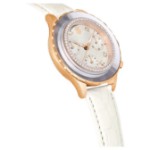 Swarovski klokke Octea Chrono watch Swiss Made, Leather strap, White, Rose gold-tone finish - 5671150