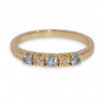Diamantring i gult gull 14kt med topas og 0,013 ct W-Si - COC00376topas
