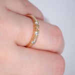 Diamantring i gult gull 14kt med topas og 0,013 ct W-Si - COC00376topas