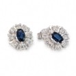 Diamantøredobber i gull 14 kt med 0,24 ct W-SI og safir - 764341s