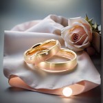 Gifteringer i rødt/rosé/gult gull 14kt, 4.5 mm & 4.3 mm. GERSTNER - 28601
