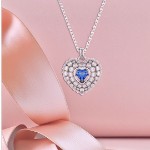 Swarovski smykke Idyllia pendant Heart, Blue, Rhodium plated - 5680403