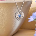 Swarovski smykke Idyllia pendant Heart, Blue, Rhodium plated - 5680403