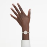 Swarovski klokke Matrix Bangle watch Swiss Made, Crystal bracelet, White, Rose gold-tone finish - 5677484