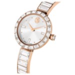 Swarovski klokke Matrix Bangle watch Swiss Made, Crystal bracelet, White, Rose gold-tone finish - 5677484