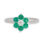 Diamantring med smaragd og diamanter 0,03 ct W-Si - bur615212