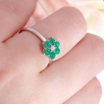 Diamantring med smaragd og diamanter 0,03 ct W-Si - bur615212