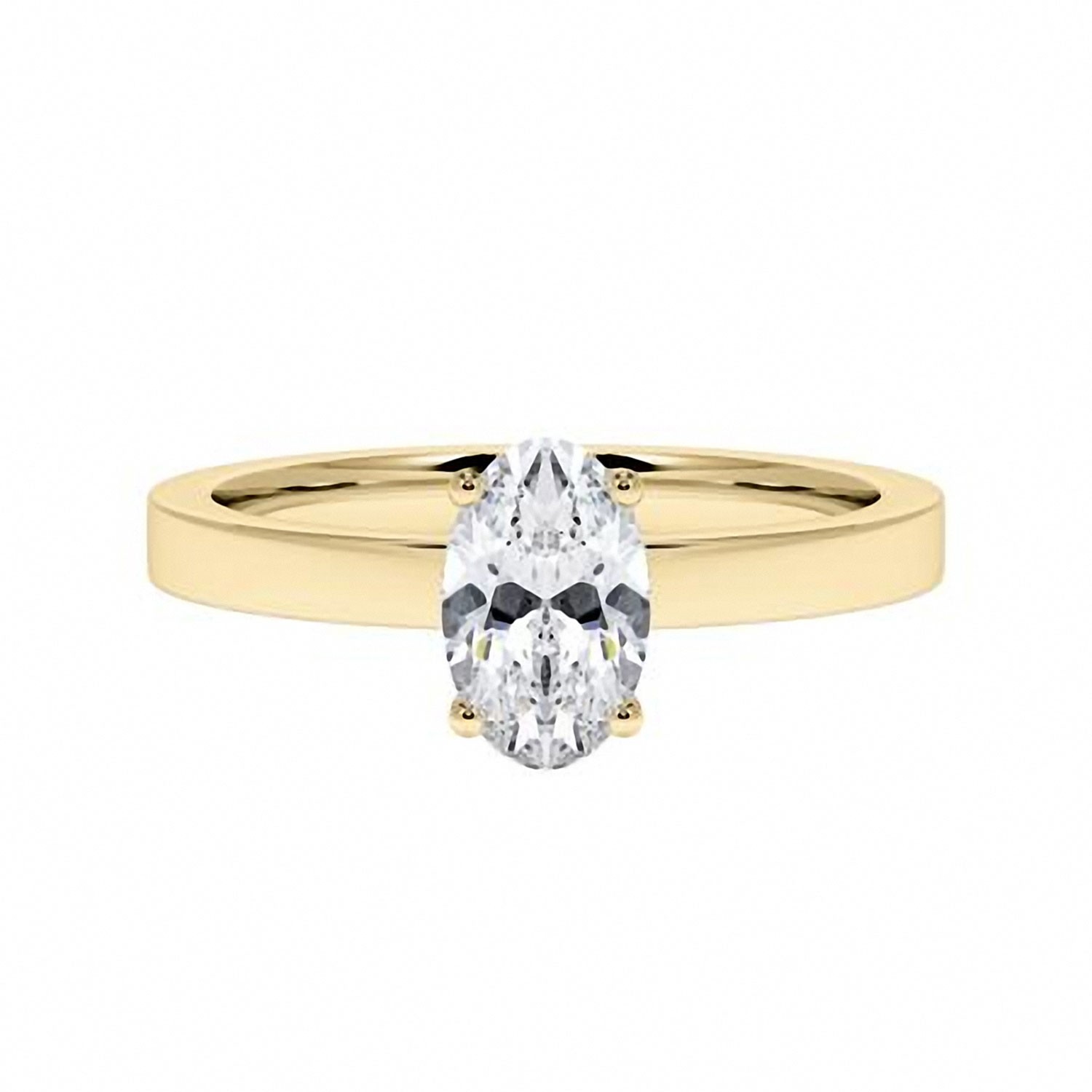 Forlovelsesring med oval lab grown diamant - 0,70 ct River - VS - 200627