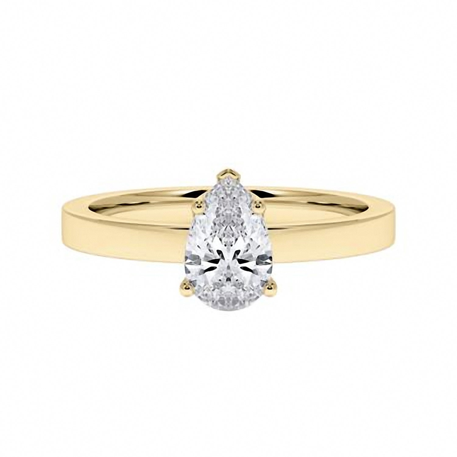 Forlovelsesring med dråpeformet lab grown diamant - 0,70 ct River - VS - 200626
