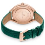 Swarovski klokke Crystalline Aura watch Swiss Made, Leather strap, Green, Rose gold-tone finish - 5644078