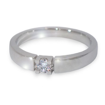 Vis detaljer for Iselin alliansering 585/14 karat hvitt gull med 1x0.15 ct TW-Si - 8501015 Forlovelsesring diamantring  Iselin 0,15 ct TW-Si - 8501015