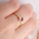 Gullring 14 kt med ametyst - bur585706a