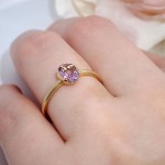 Gullring 14 kt med ametyst - bur585706a