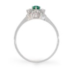 Diamantring i gull 0,06 ct W-SI og smaragd-70286
