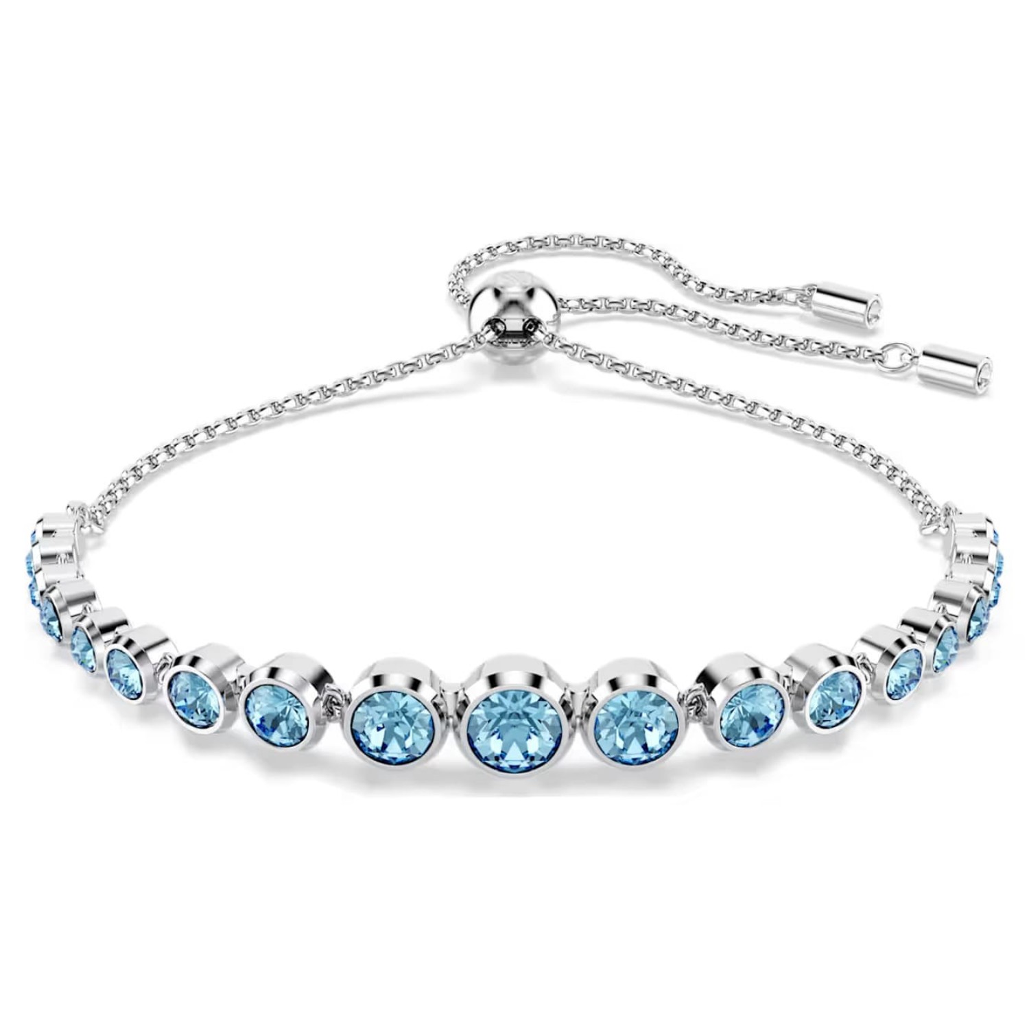 Swarovski armbånd Imber Tennis bracelet Mixed round cuts, Blue, Rhodium plated - 5719282