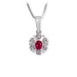 Diamantsmykke i gull med 0,12 ct TW-Si & rubin - bur272050rubin