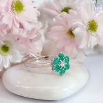 Diamantring med smaragd og diamanter 0,03 ct W-Si - bur615212