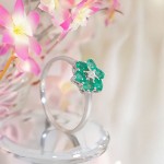 Diamantring med smaragd og diamanter 0,03 ct W-Si - bur615212