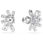 Swarovski øredobber Mesmera stud earrings Mixed cuts, Flower, White, Rhodium plated - 5737462