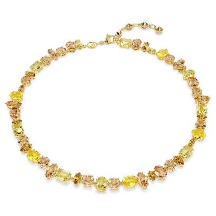 Swarovski collier Gema Tennis necklace Mixed cuts, Yellow, Gold-tone plated - 5718071 Swarovski collier Gema Tennis necklace Mixed cuts, Yellow, Gold-tone plated - 5718071