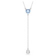 Swarovski smykke Stilla Attract Y necklace Round cut, Blue, Rhodium plated - 5734249