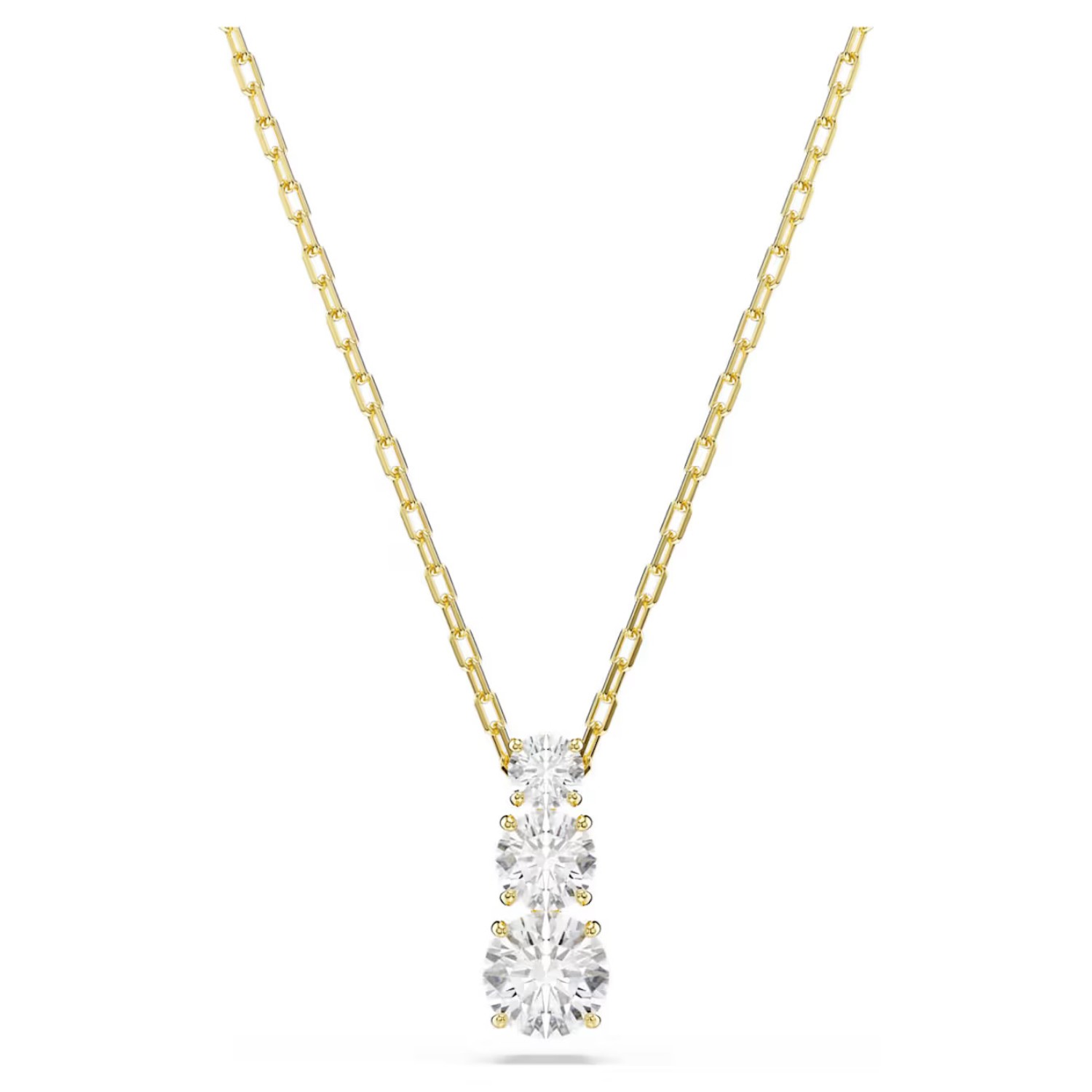 Swarovski smykke Stilla Attract pendant Round cut, White, Gold-tone plated - 5723298