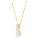 Swarovski smykke Stilla Attract pendant Round cut, White, Gold-tone plated - 5723298