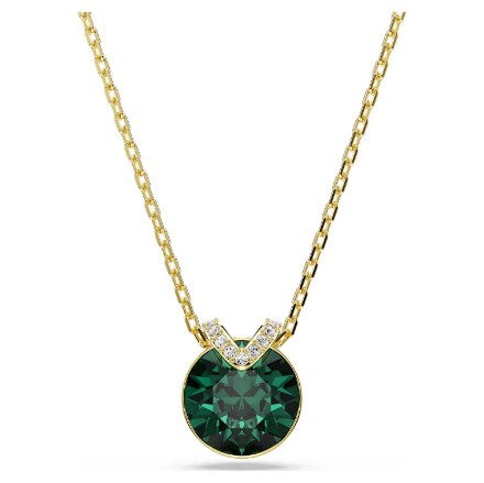 Swarovski smykke Bella V pendant Round cut, Green, Gold-tone plated - 5735387 Swarovski smykke Bella V pendant Round cut, Green, Gold-tone plated - 5735387