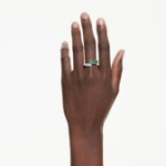 Swarovski Matrix ring Mixed cuts, Green, Rhodium plated - 5722458