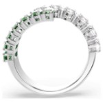Swarovski Matrix ring Mixed cuts, Green, Rhodium plated - 5722458