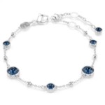 Swarovski armbånd Imber bracelet Round cut, Blue, Rhodium plated