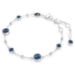 Swarovski armbånd Imber bracelet Round cut, Blue, Rhodium plated