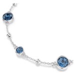 Swarovski armbånd Imber bracelet Round cut, Blue, Rhodium plated