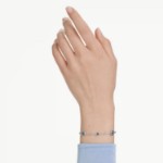 Swarovski armbånd Imber bracelet Round cut, Blue, Rhodium plated