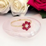 Diamantring med rubin og diamanter 0,03 ct W-Si - bur615219g