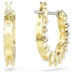 Swarovski øredobber Matrix Vittore hoop earrings Round cut, White, Gold-tone plated - 5733398