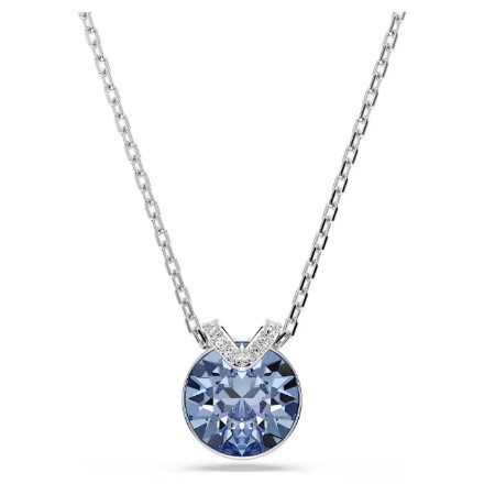 Swarovski smykke Bella V pendant Round cut, Blue, Rhodium plated - 5734232 Swarovski smykke Bella V pendant Round cut, Blue, Rhodium plated - 5734232