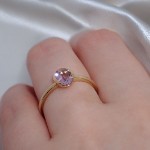 Gullring 14 kt med ametyst - bur585706a