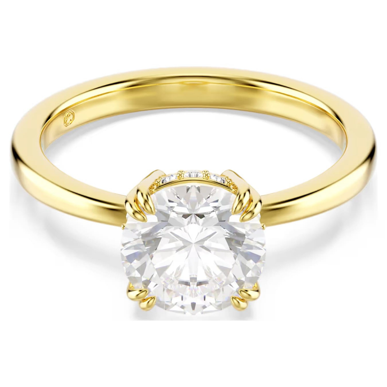 Swarovski Stilla Attract cocktail ring Round cut, White, Gold-tone plated - 5723334