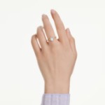 Swarovski Stilla Attract cocktail ring Round cut, White, Gold-tone plated - 5723334
