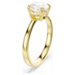 Swarovski Stilla Attract cocktail ring Round cut, White, Gold-tone plated - 5723334