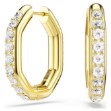 Swarovski øredobber Dextera hoop earrings Octagon shape, Round cut, White, Gold-tone plated - 5724584