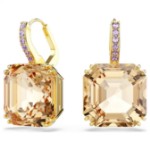 Swarovski øredobber Millenia drop earrings Mixed cuts, Caramel, Gold-tone plated - 5725744